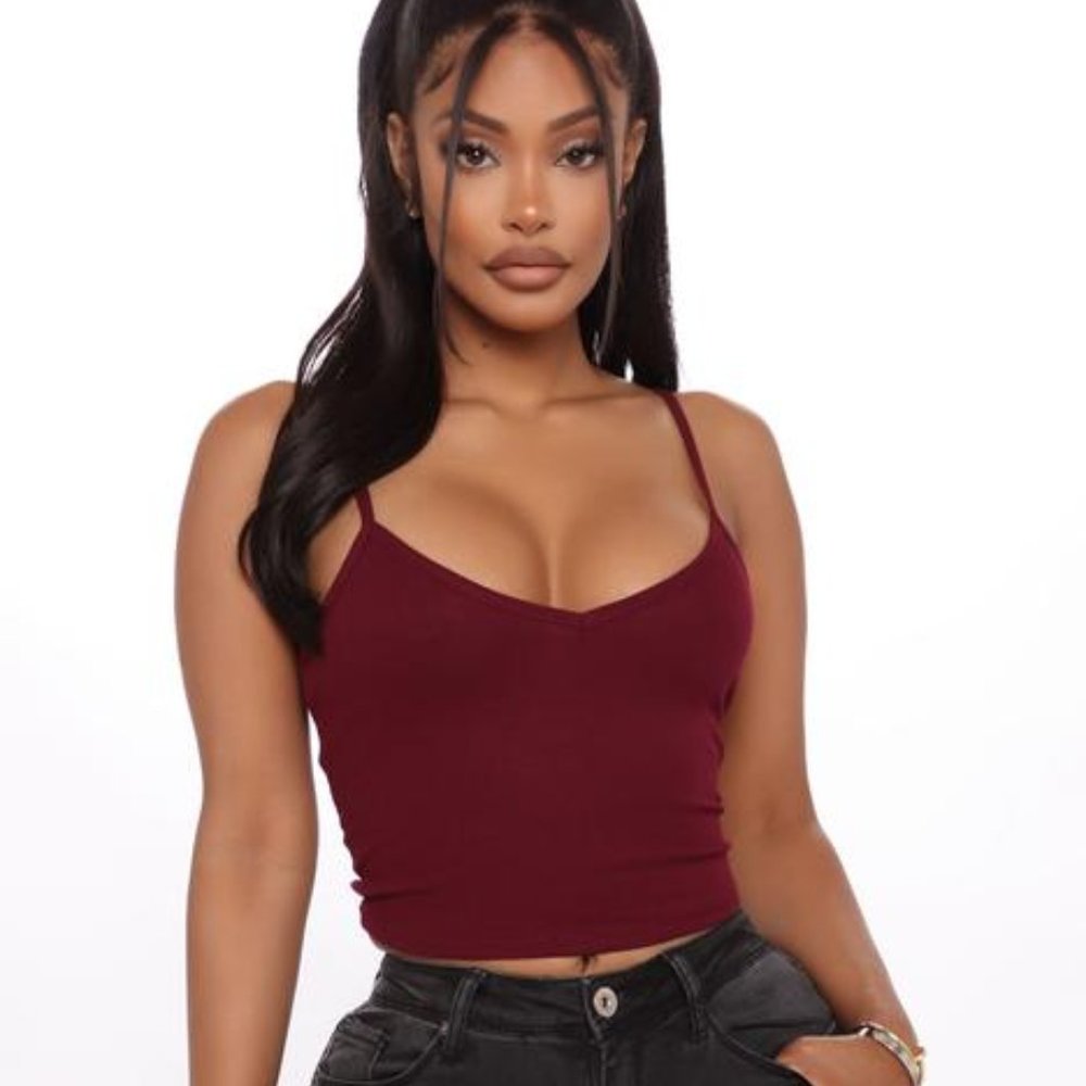 Alice Crop Tank - Burgundy